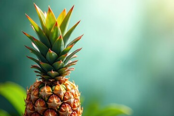 Fototapeta premium A pineapple tree's colorful leaves reflect the light and purify the air, natural, healthy