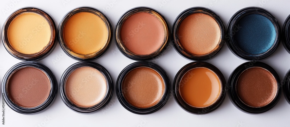 Aufkleber eyebrow pomade swatches in various shades arranged neatly with empty space for custom text or graphi