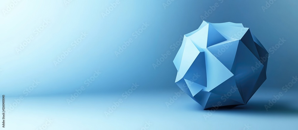 Poster geometric minimalist blue object with ample space for text ideal for modern design projects and crea