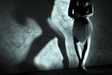 Legs of woman dancing salsa