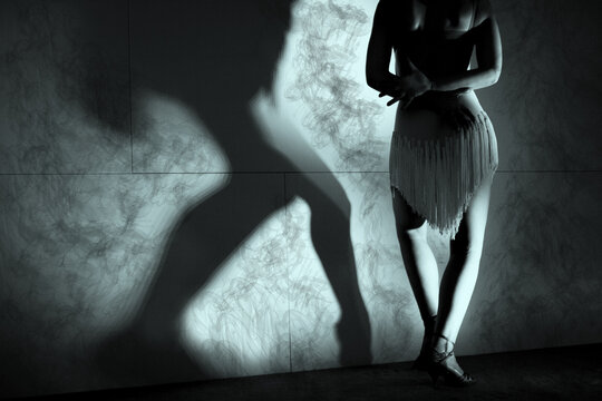 Legs of woman dancing salsa