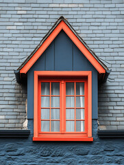 Obraz premium Window on the roof. Architectural detail of small dormer window. 