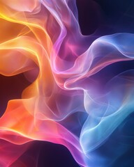 Obraz premium Abstract luminous waveforms background with luminous waveforms and vibrant light effects. Emphasizing radiant energy and artistic motion, ideal for modern graphics and vibrant visuals.