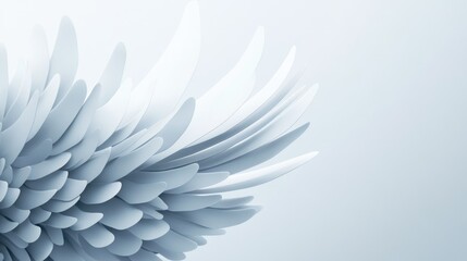 Fototapeta premium Three Dimensional White Wings Extending with Soft Background for Text Placement and Imaginative Design Elements
