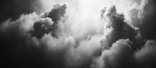 Fototapeta premium Timelapse Photography of Dramatic Moving Clouds in Black and White with Space for Text Overlay