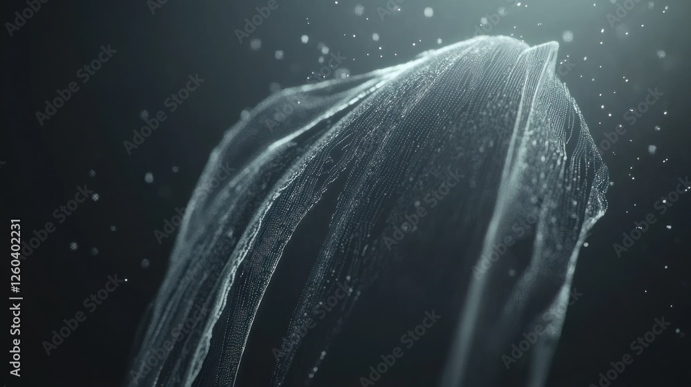 Poster abstract digital wave background with glowing particles and flowing lines