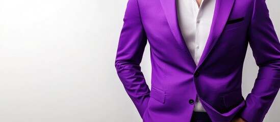 Vibrant Violet Blazer on White Background with Ample Space for Custom Text and Promotions
