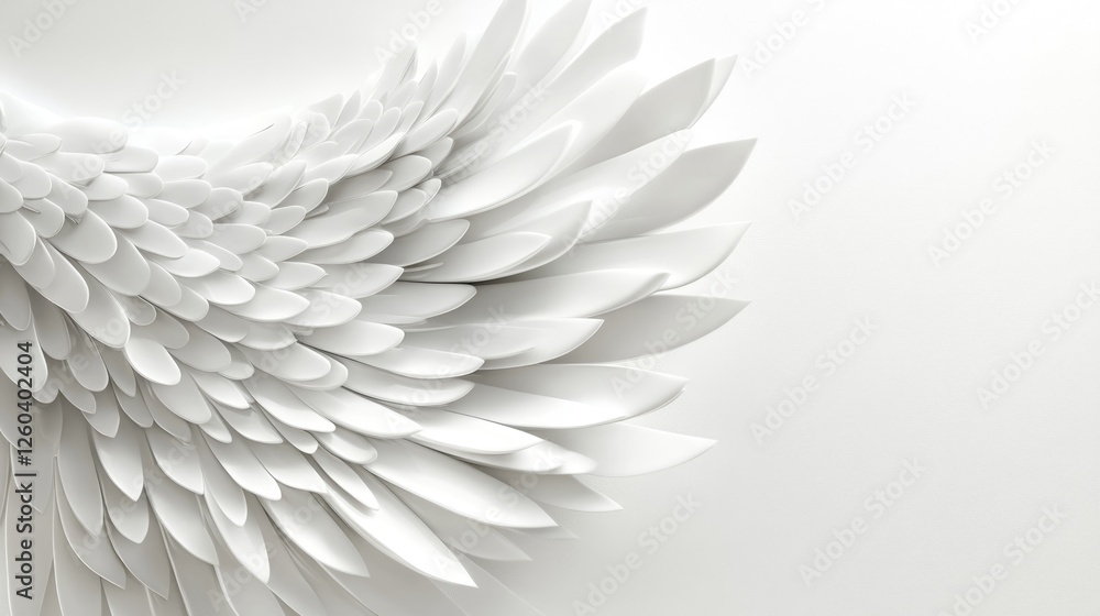 Aufkleber three dimensional white wings design with ample empty space for text and creative inspiration