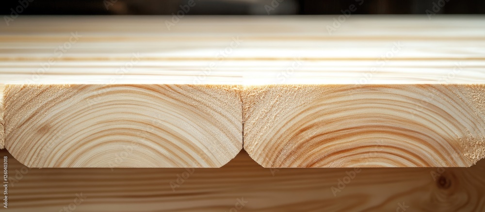 Poster wooden logs cross section at sawmill featuring natural grain patterns and empty space for custom tex