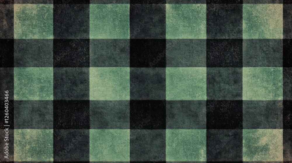 Poster dark green and black vintage buffalo plaid pattern with textured surface and ample copy space for pe