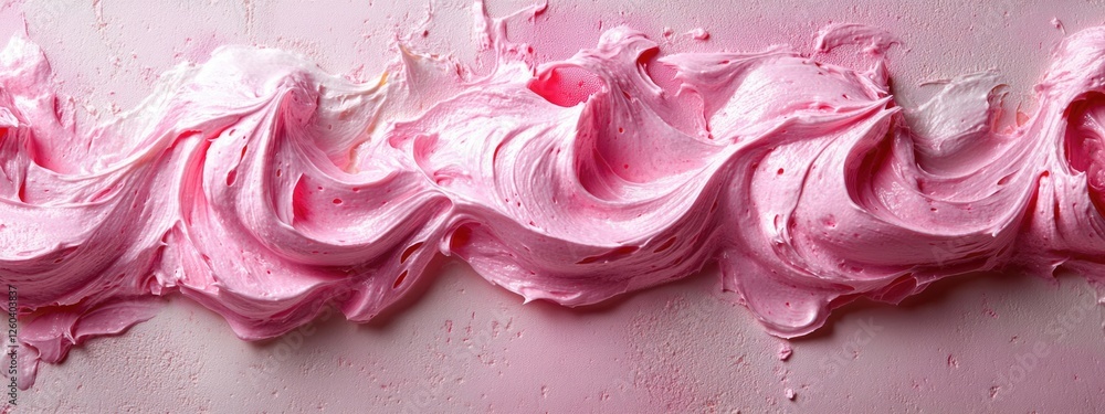 Poster whipped cream texture in soft pink and white with aerial perspective and empty space for text displa