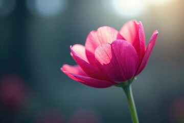 Fototapeta premium Single flower opening its petals in the cold air, flower, petals, bloom