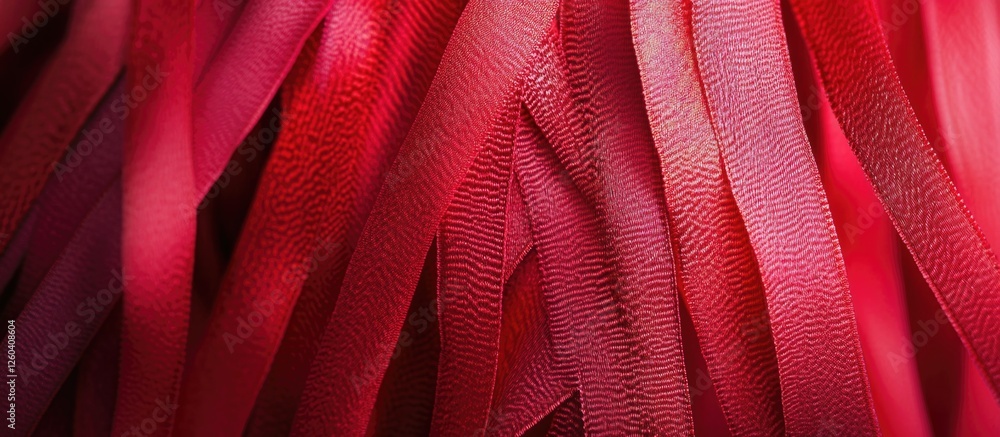 Poster vibrant red fabric strips displaying texture and color for creative design backgrounds