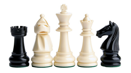 Chess pieces in black and white, showcasing strategy and competition