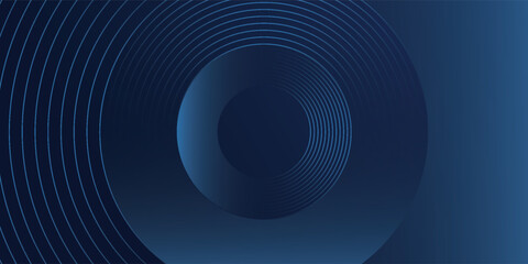 Dark blue circle shape abstract background. Shiny blue circle geometric shape with future technology concept vector eps 10.