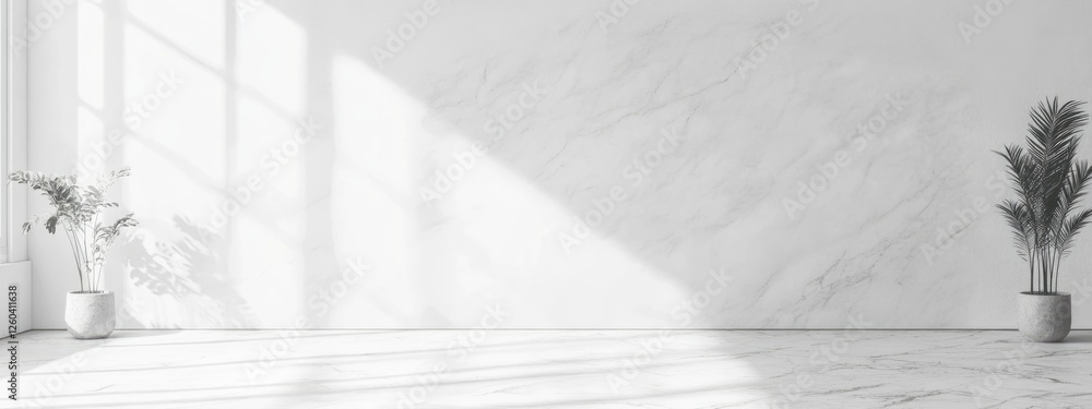 Poster white marble tile texture with elegant veining and versatile empty space for text ideal for interior