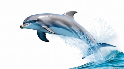 Obraz premium Dolphin Leaping Ocean Waves
