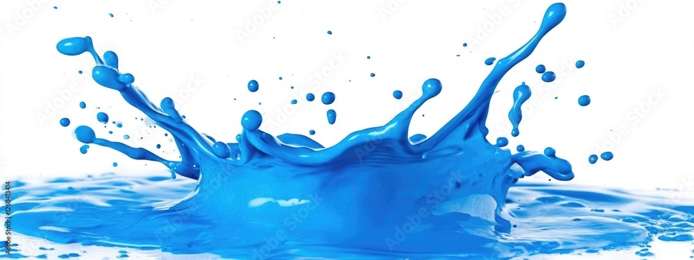 Aufkleber blue watercolor splash on white background with texture elements ideal for creative design and copy 