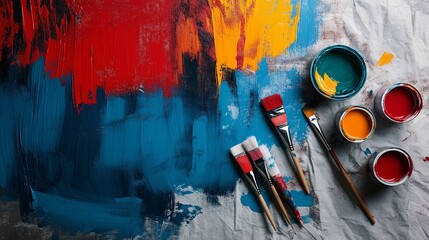 Colorful Abstract Art With Paintbrushes