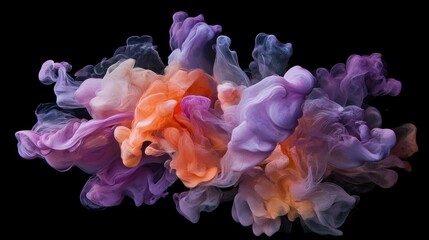 Abstract color swirls in dark background, artistic design element