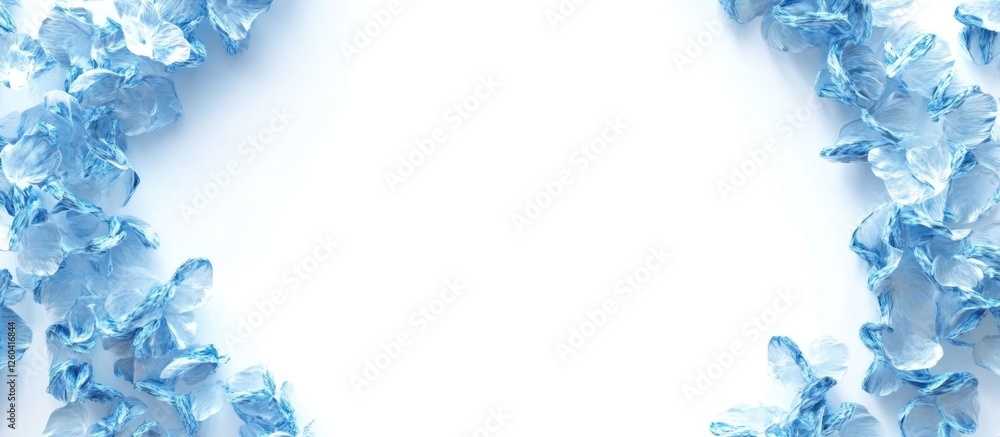 Poster light blue decorative frame with ample white space for text ideal for invitations or announcements. 