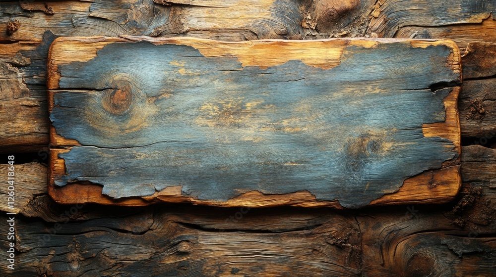 Poster weathered blue wooden plank texture with rustic background and ample space for custom text or brandi