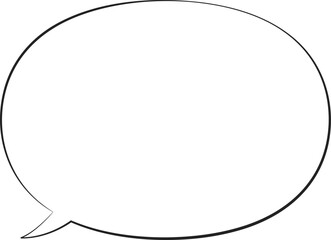 ベクターのふきだし　単体　イラスト　白黒　右　左　Simple speech bubble.