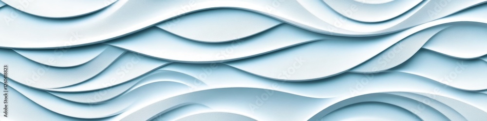 Aufkleber soft blue gradient 3d wave texture pattern, abstract background with monochromatic color palette