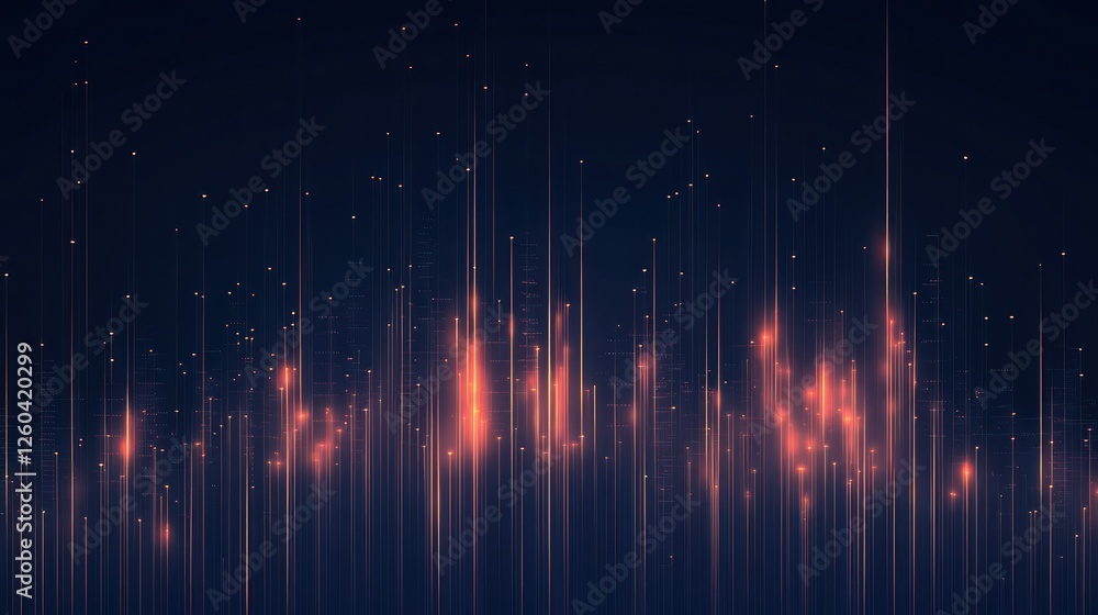 Poster abstract technology background with glowing lines and data stream concept
