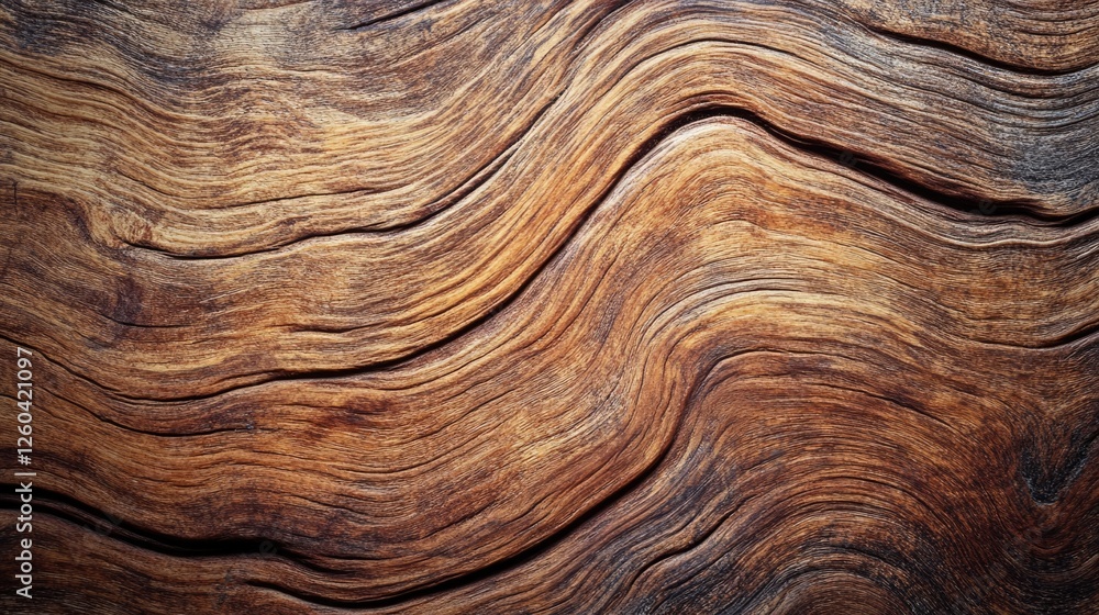 Poster natural wood grain pattern highlighting texture with shadows and copy space for creative use