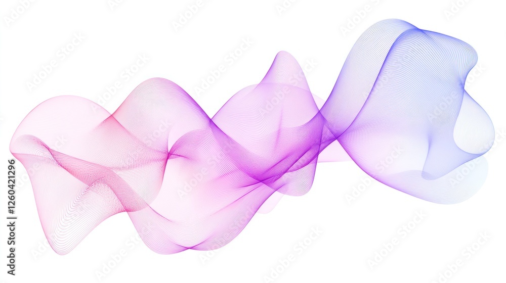 Aufkleber abstract gradient mesh wave, flowing curved lines on white background