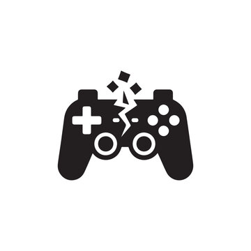 broken gaming controller  silhouette
