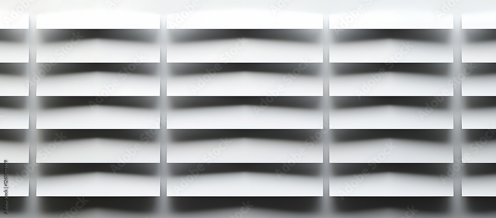 Poster abstract white rectangular panels with shadow play, creating a chevron pattern