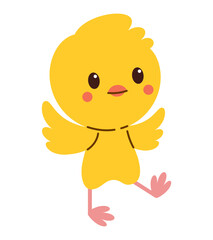 Cute Happy Easter Chick Illustration Representing Springtime Joy and Festive Holiday Spirit in a Playful Style. Perfect for Easter Cards Decorations and Seasonal Celebration Themes