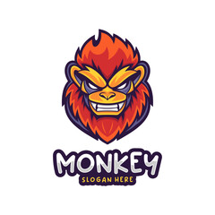 Head Monkey Mascot logo design concept vector. Creative Monkey Logo Design Template.