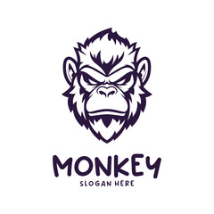 Head Monkey Mascot logo design concept vector. Creative Monkey Logo Design Template.