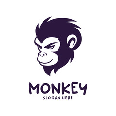 Head Monkey Mascot logo design concept vector. Creative Monkey Logo Design Template.