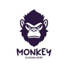 Head Monkey Mascot logo design concept vector. Creative Monkey Logo Design Template.