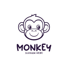 Head Monkey Mascot logo design concept vector. Creative Monkey Logo Design Template.