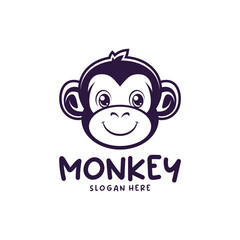 Head Monkey Mascot logo design concept vector. Creative Monkey Logo Design Template.