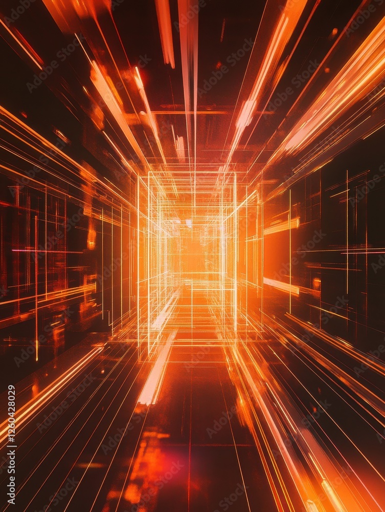 Wall mural future technology line background and light effect, cyberpunk style background material with a sense