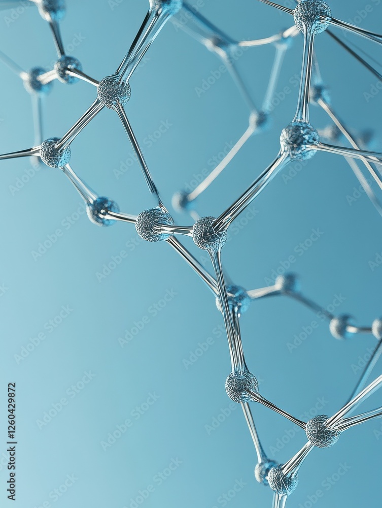 Wall mural abstract connections on blue background. tech concept. 3d rendering