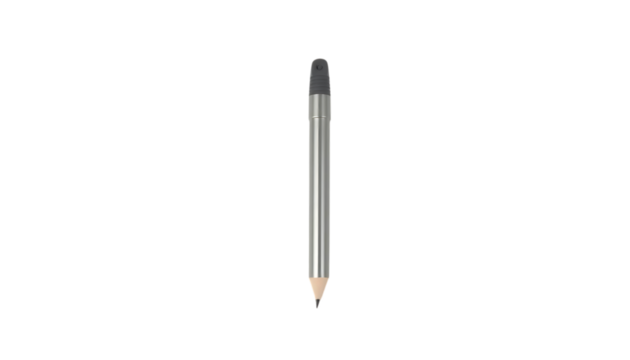 Silver Pencil with Gray Cap Isolated for Design
