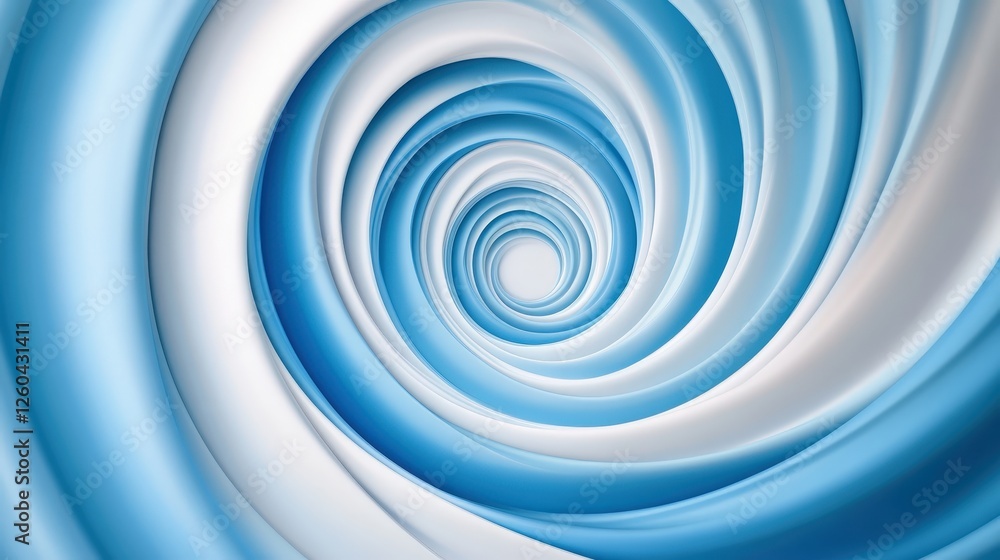 Poster a visually captivating spiral design with smooth gradients of blue and white. ideal for backgrounds,