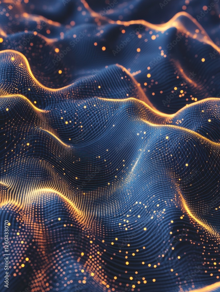Aufkleber big data network visualization concept. digital music industry, abstract science vector background. 