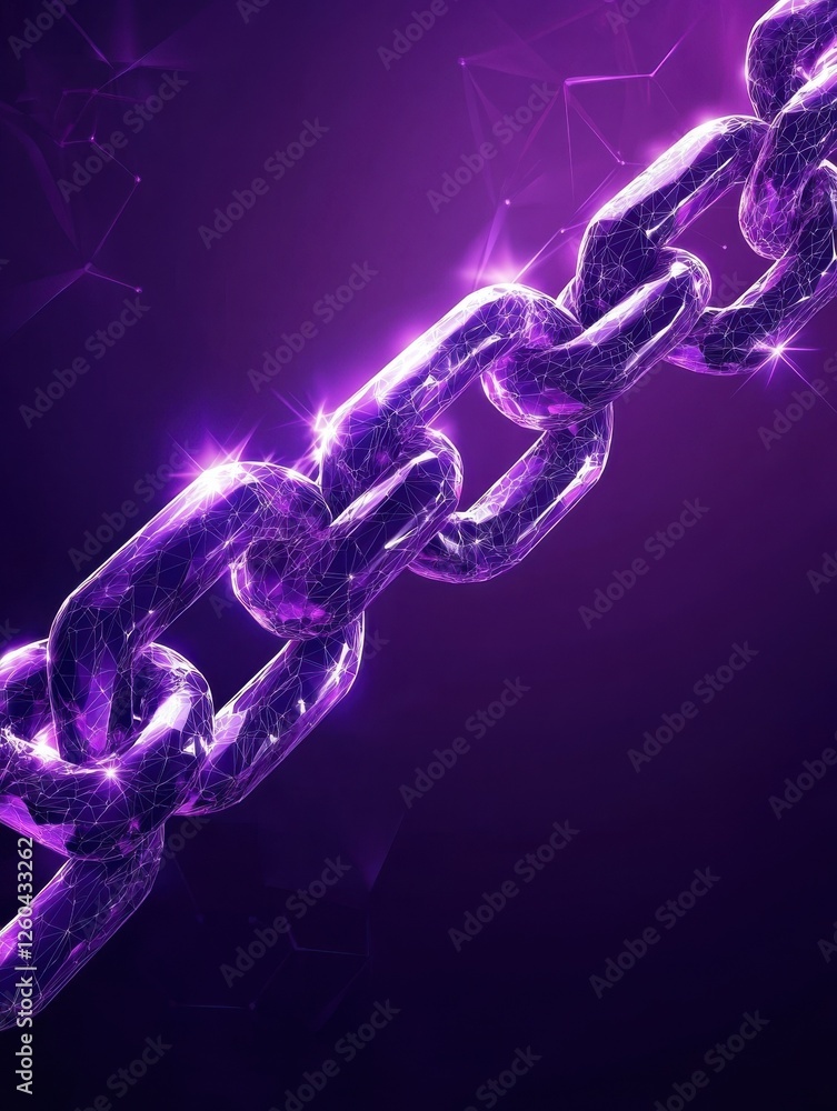 Poster blockchain technology futuristic hud ultraviolet background with blockchain polygon peer to peer net