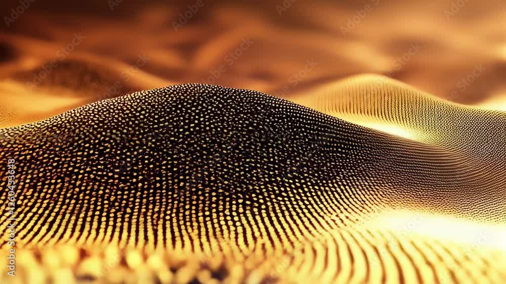 Poster captivating golden waves: a stunning abstract representation of light and texture in a fluid landsca