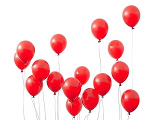 red balloons isolated on white
