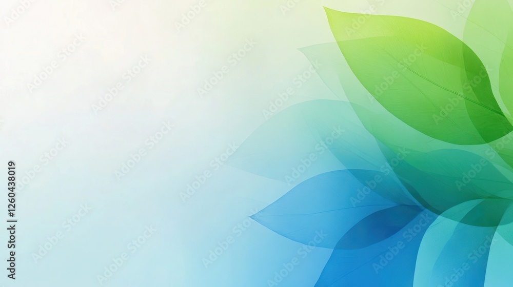 Poster elegant abstract background with gradient leaves for nature or spa themes