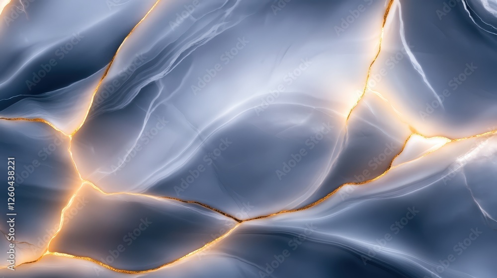 Poster a stunning close-up of a textured surface showcasing smooth, flowing patterns in cool blue hues high